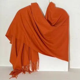 Aggie Cashmere Mix Wrap - Burnt Orange