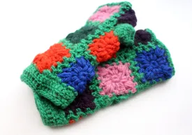 Attractive Green, Pink and Orange Color Finger Less Gloves