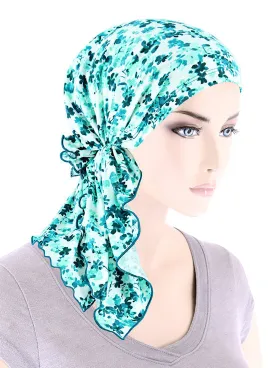 BELLA-880#The Bella Scarf Mint Green Petite Floral