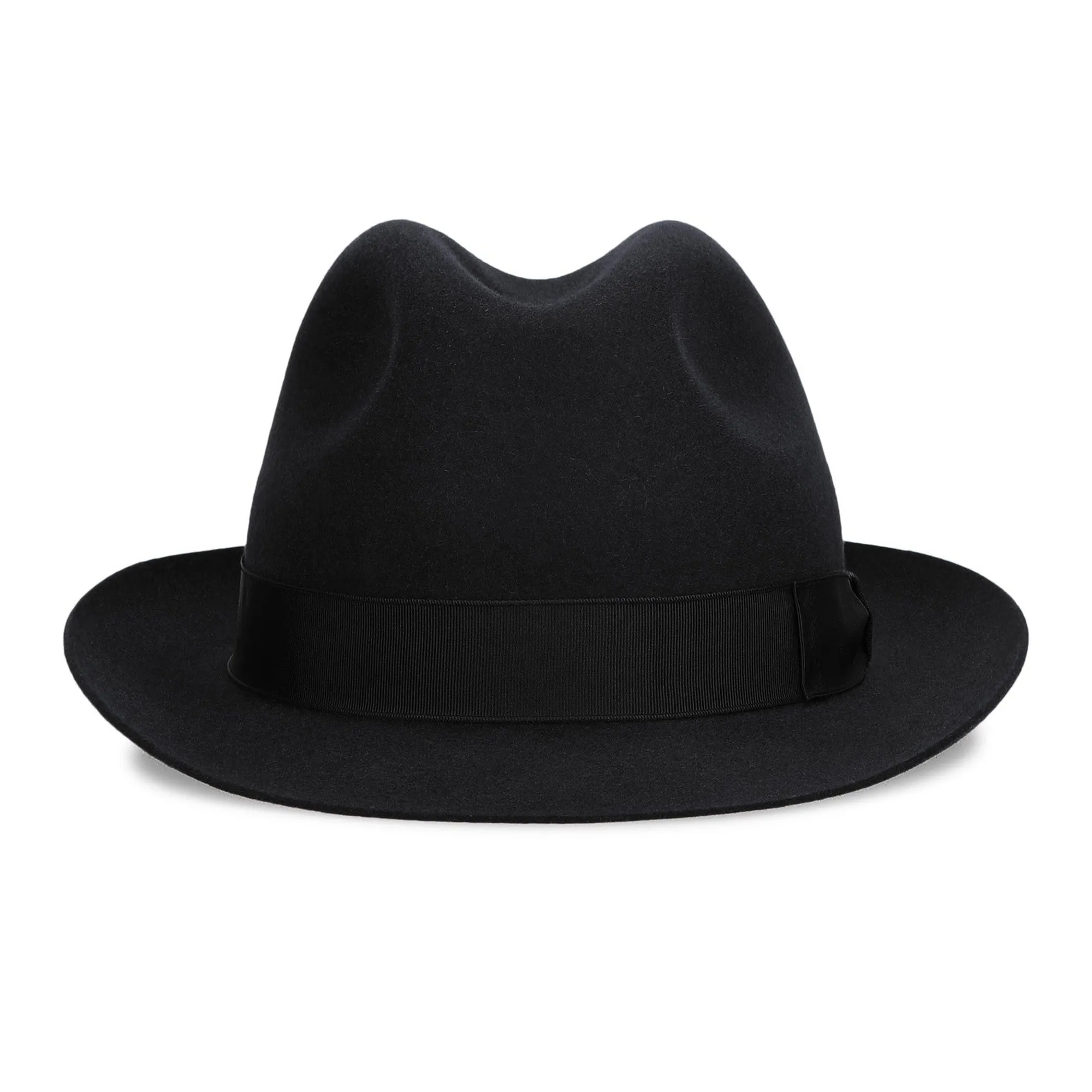 Borsalino Damiano Marengo in Black Felt Fedora Made in Italy