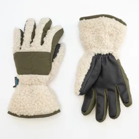 Boy's Cream Sherpa Gloves