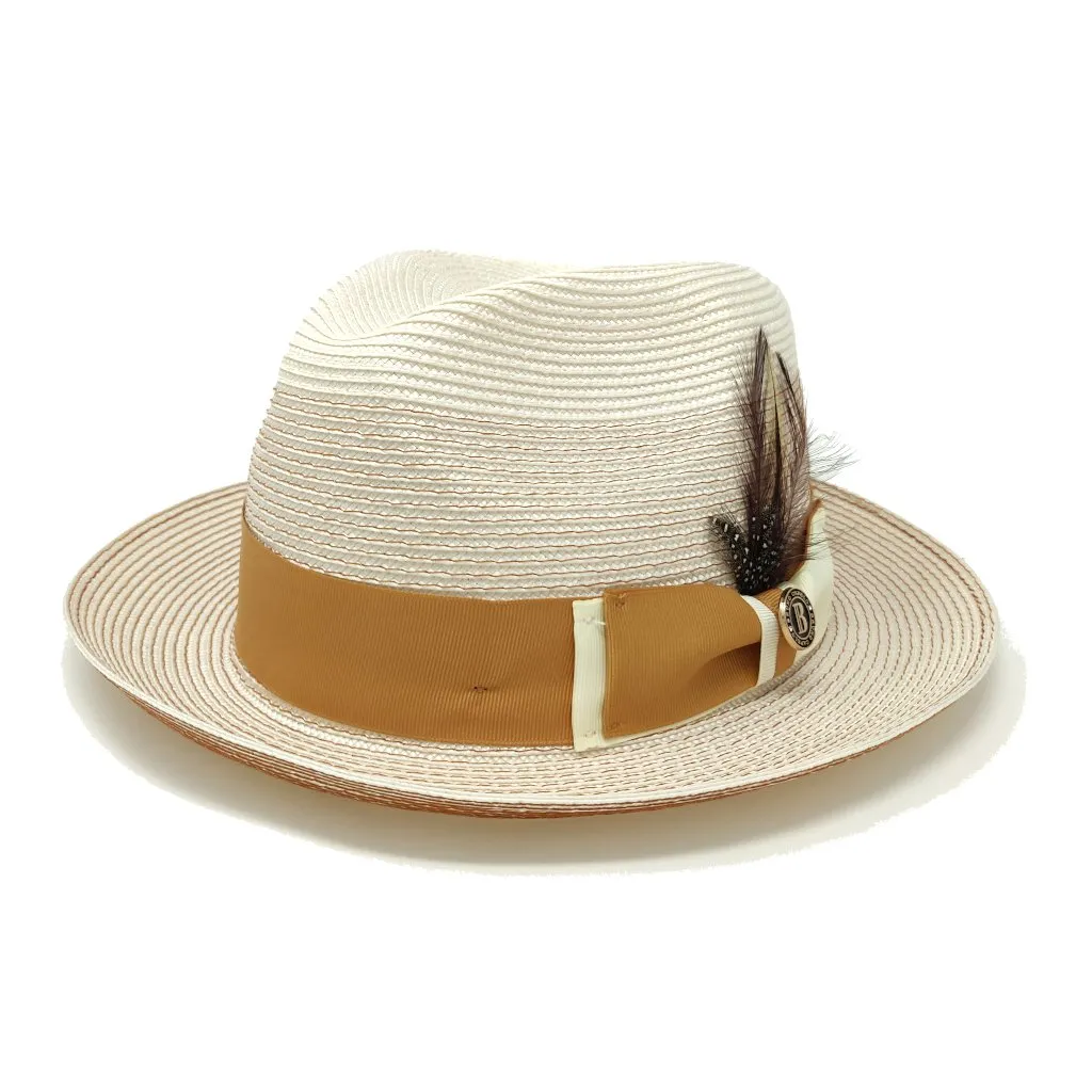 Bruno Capelo Sinatra Pinch Front Straw Fedora