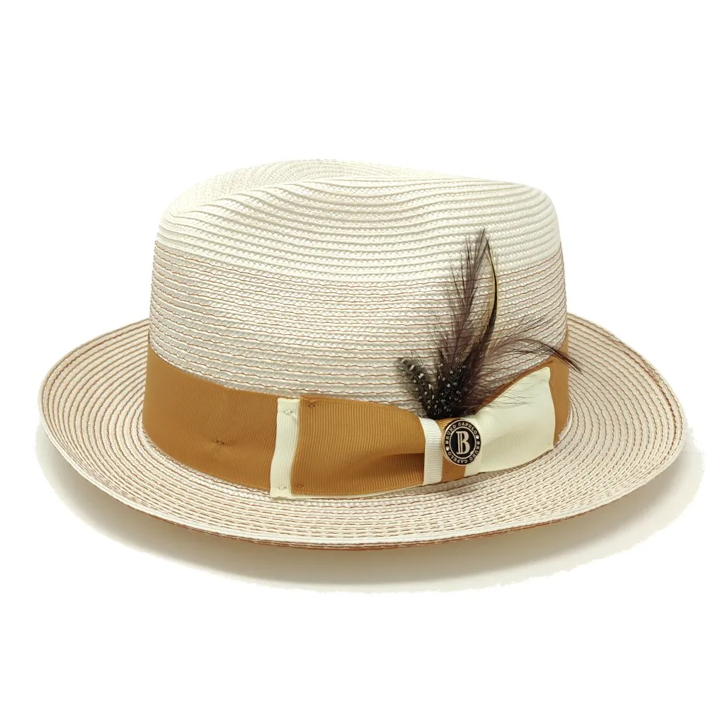 Bruno Capelo Sinatra Pinch Front Straw Fedora