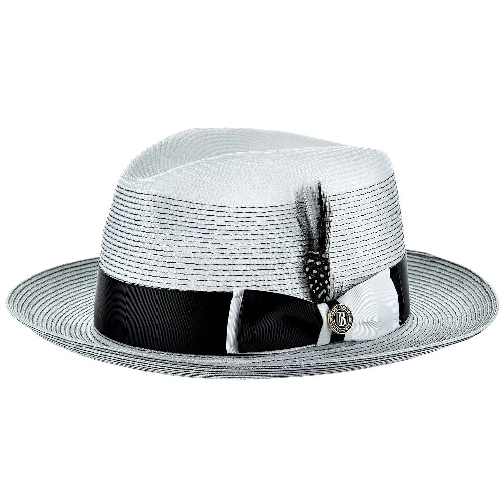 Bruno Capelo Sinatra Pinch Front Straw Fedora