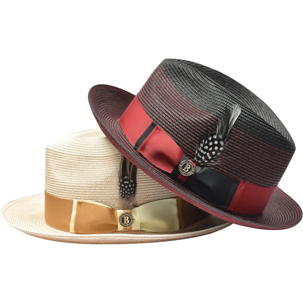 Bruno Capelo Sinatra Pinch Front Straw Fedora