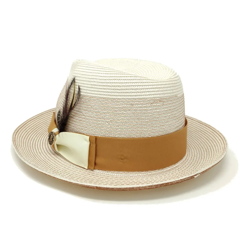 Bruno Capelo Sinatra Pinch Front Straw Fedora