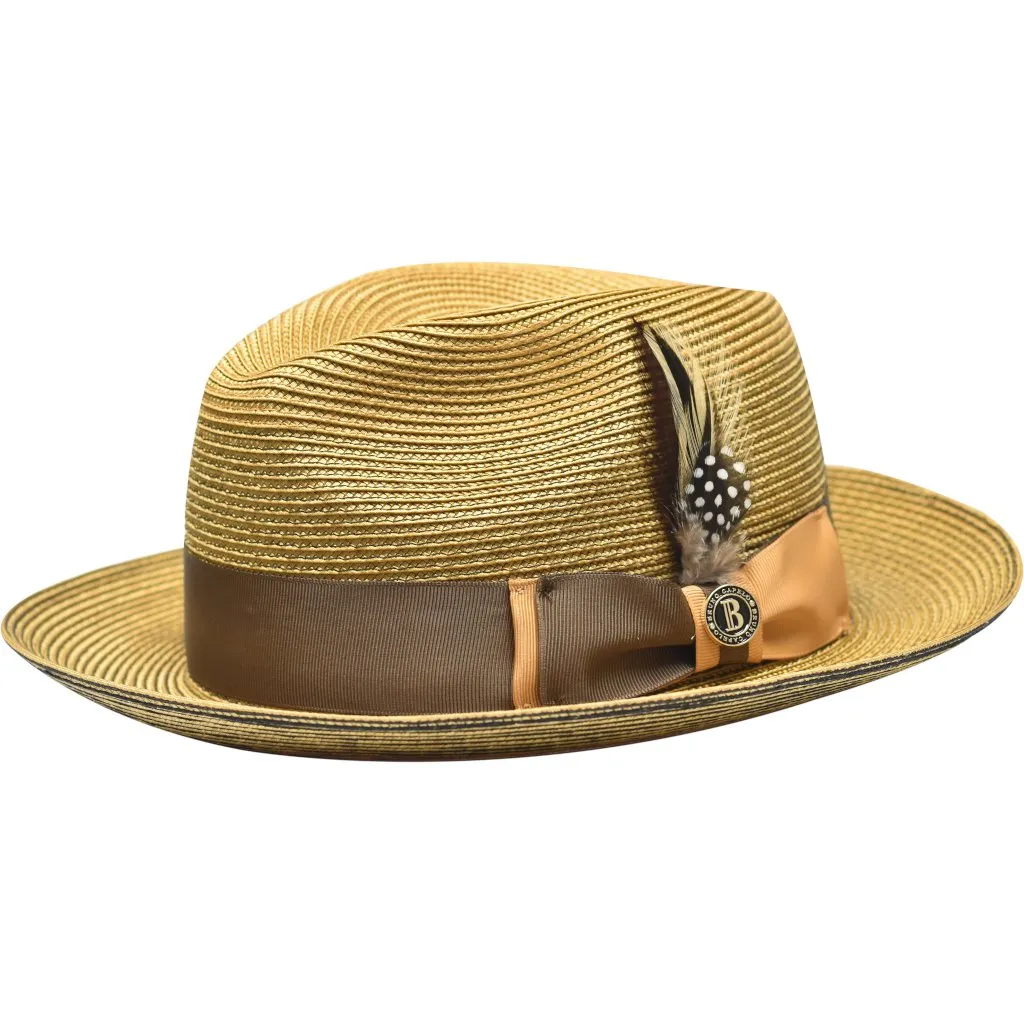 Bruno Capelo Sinatra Pinch Front Straw Fedora