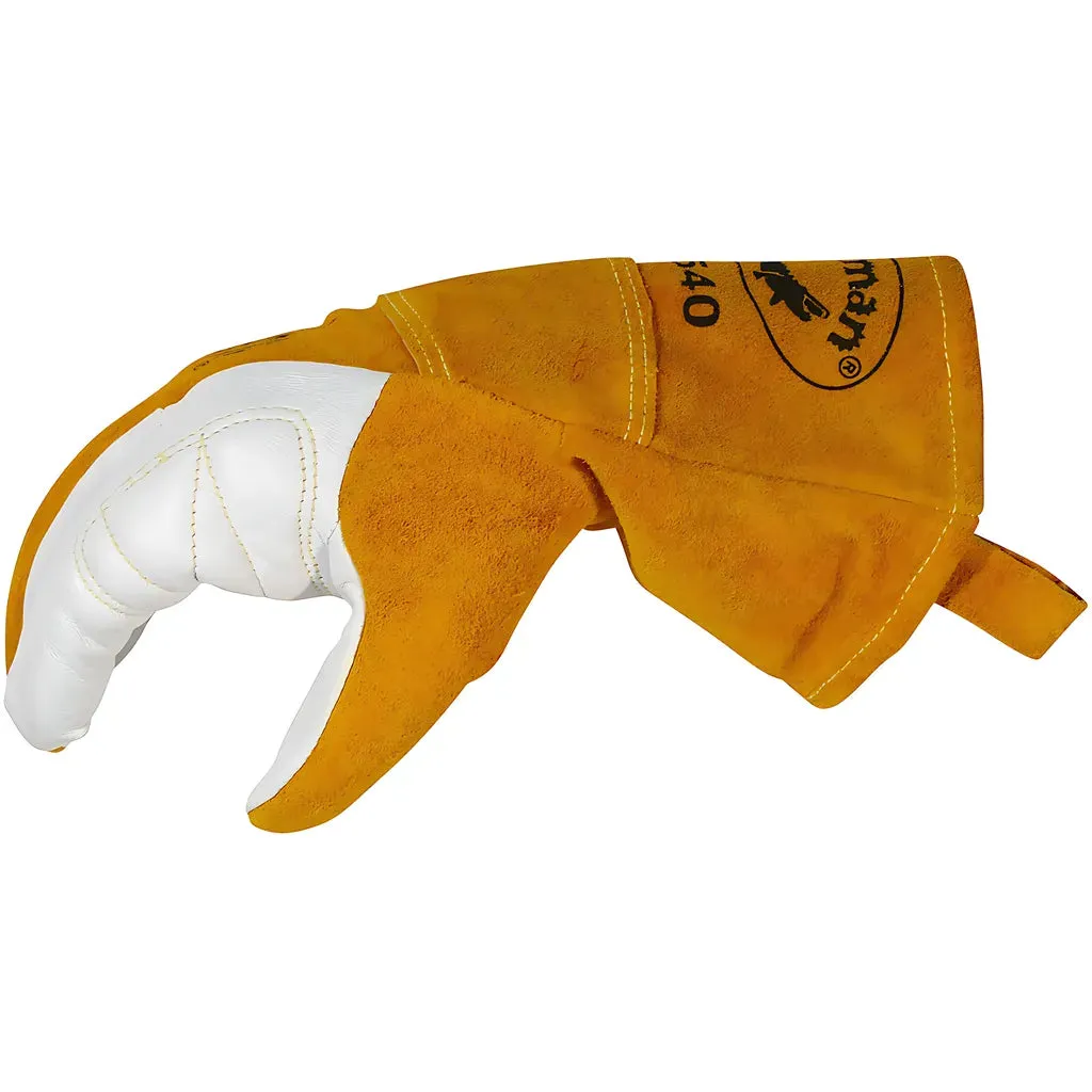 Caiman 1540-4 Premium Goat Grain TIG/Multi-Task Welder's Glove with Split Cowhide Back - 4" Kontour Wrist Cuff