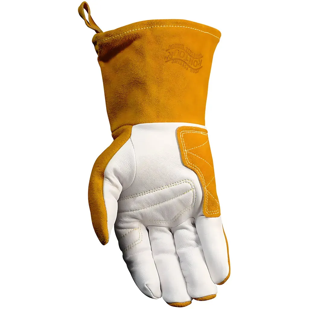 Caiman 1540-4 Premium Goat Grain TIG/Multi-Task Welder's Glove with Split Cowhide Back - 4" Kontour Wrist Cuff