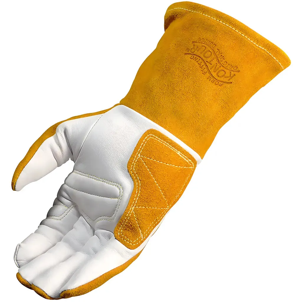 Caiman 1540-4 Premium Goat Grain TIG/Multi-Task Welder's Glove with Split Cowhide Back - 4" Kontour Wrist Cuff