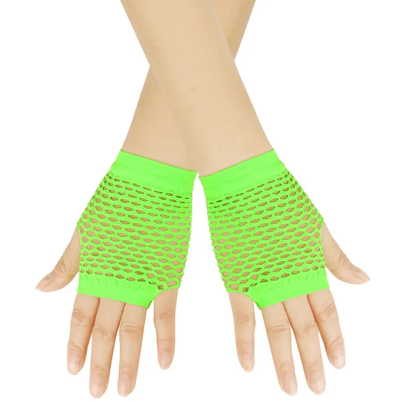 Colorful Fishnet Gloves Edgy Y2K Style for Women