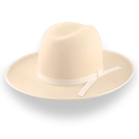 Cream Wide Brim Western Fedora Hat in Malleable Fur Felt | The Wayfarer