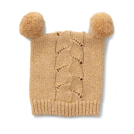 Cubby Pom Pom Baby Hat - Mustard