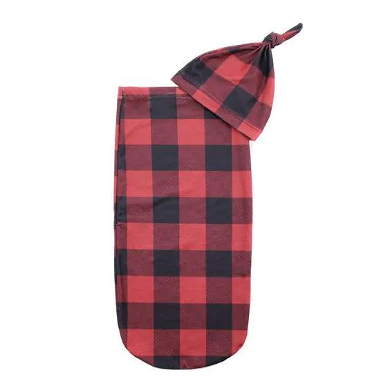 Cutie Cocoon & Hat Set - Buffalo Plaid