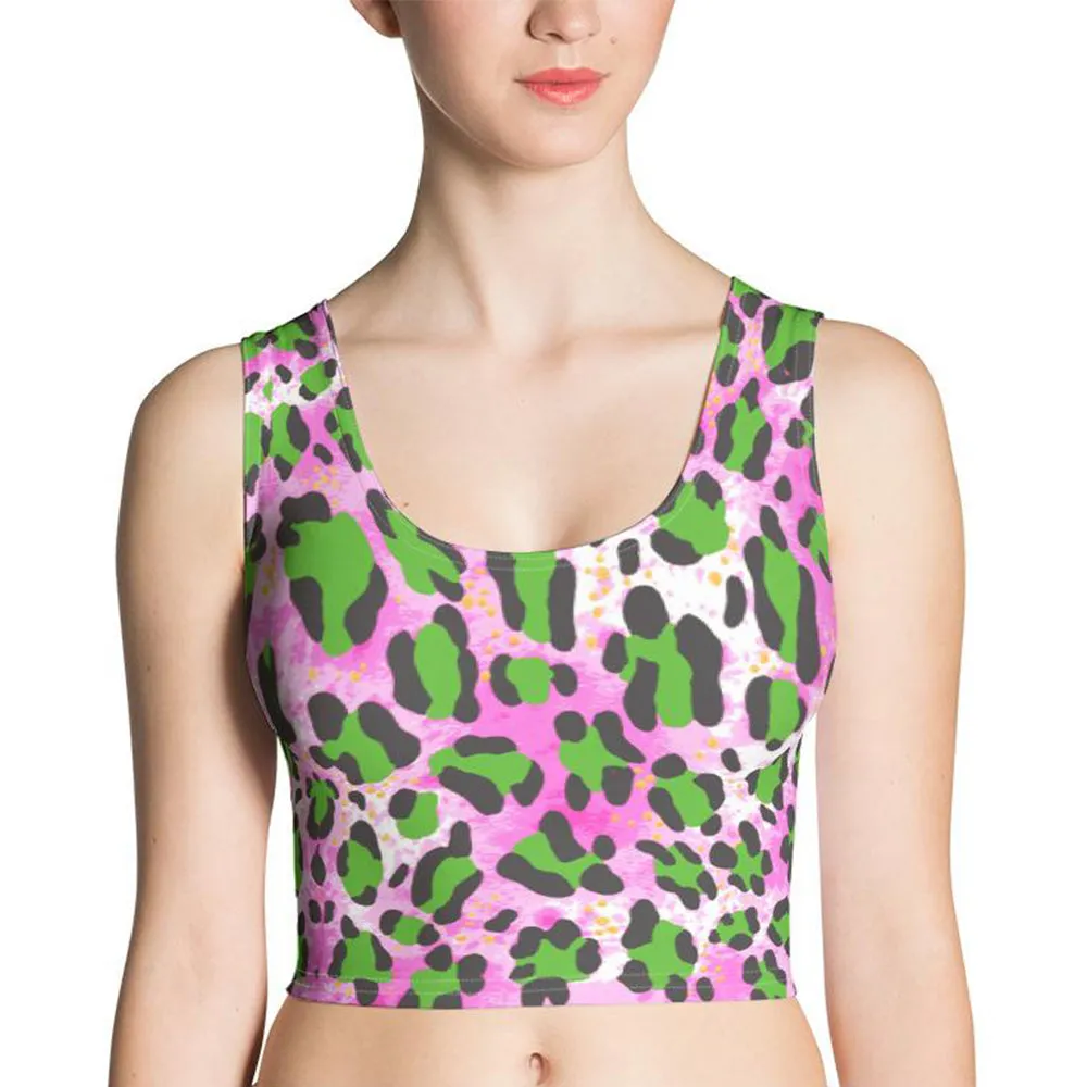 Dayglo Animal Print Sublimation Cut & Sew Crop Top