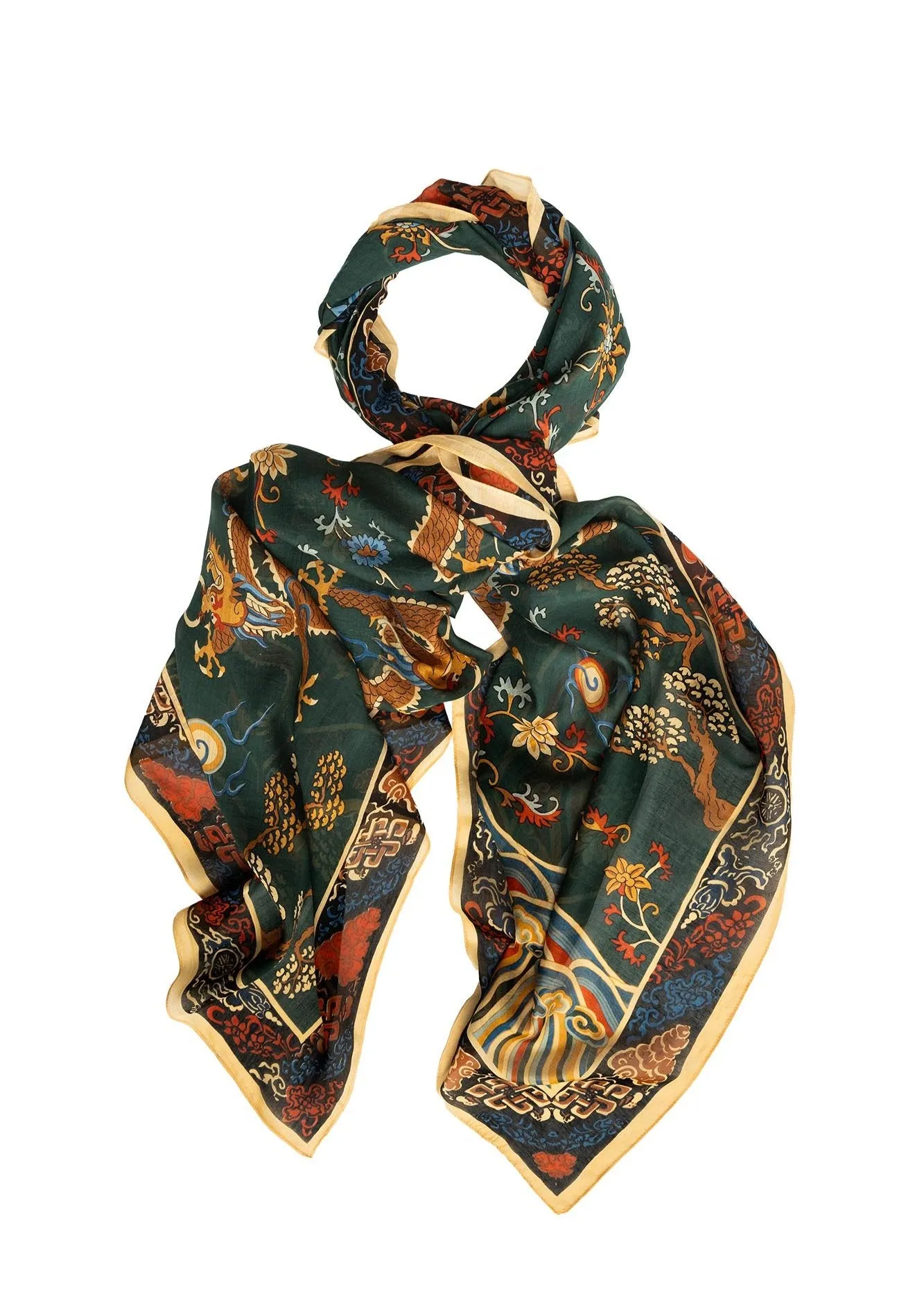 Dragon Green Scarf - One Hundred Stars