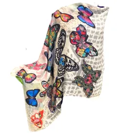 Flora Butterfly 100% Cashmere Julian Scarf /Wrap