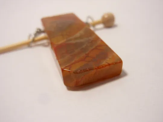 Handmade Natural Stone Shawl Pin ~ Wire Wrapped Stone ~ Agate Column F