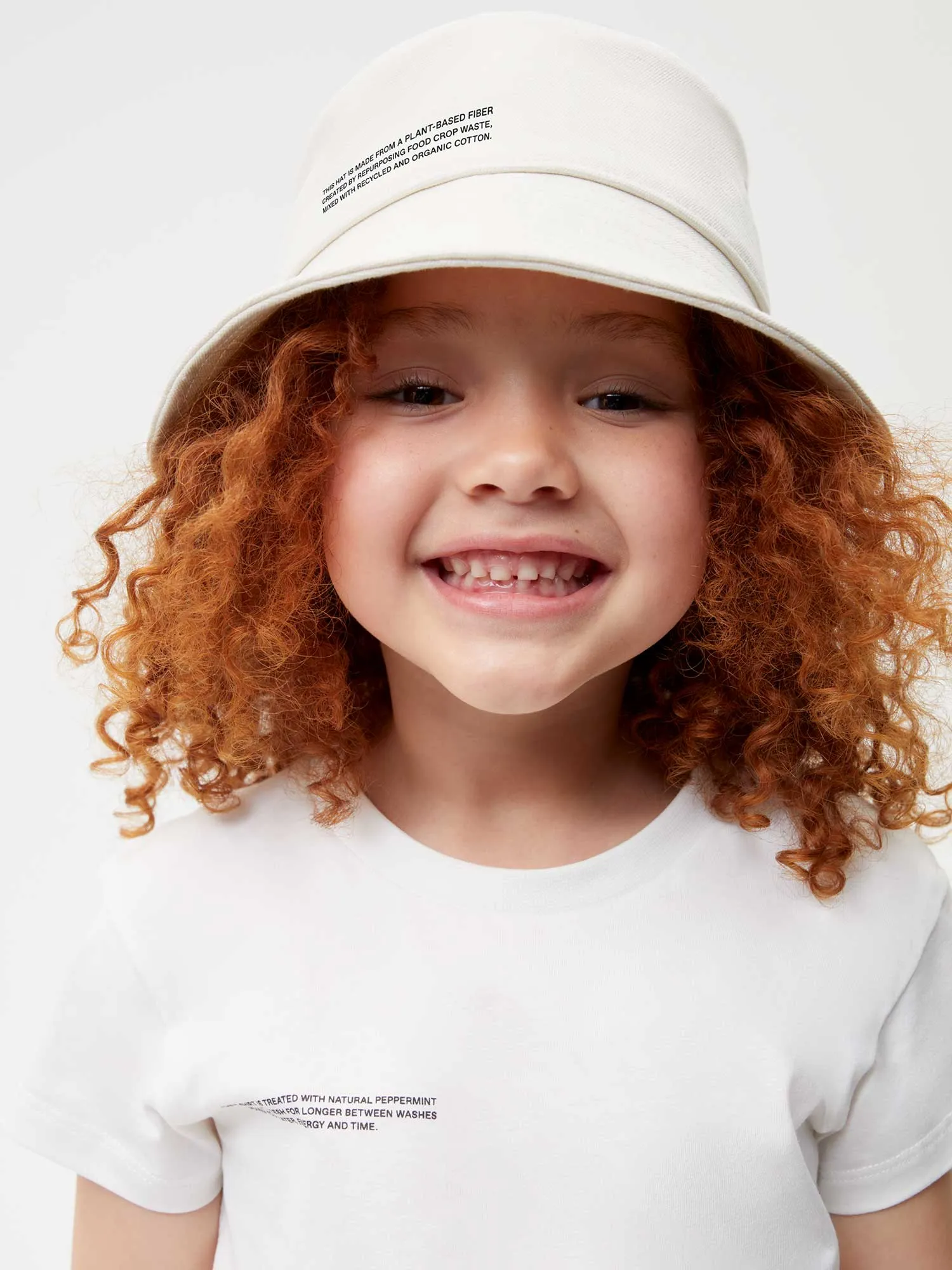 Kids Oilseed Hemp Canvas Bucket Hat—ecru ivory