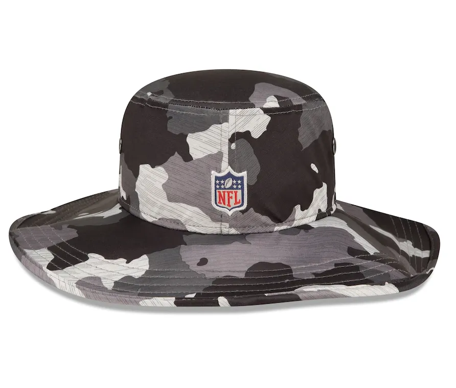 Las Vegas Raiders New Era Camo 2022 NFL Training Camp Official Panama Bucket Hat