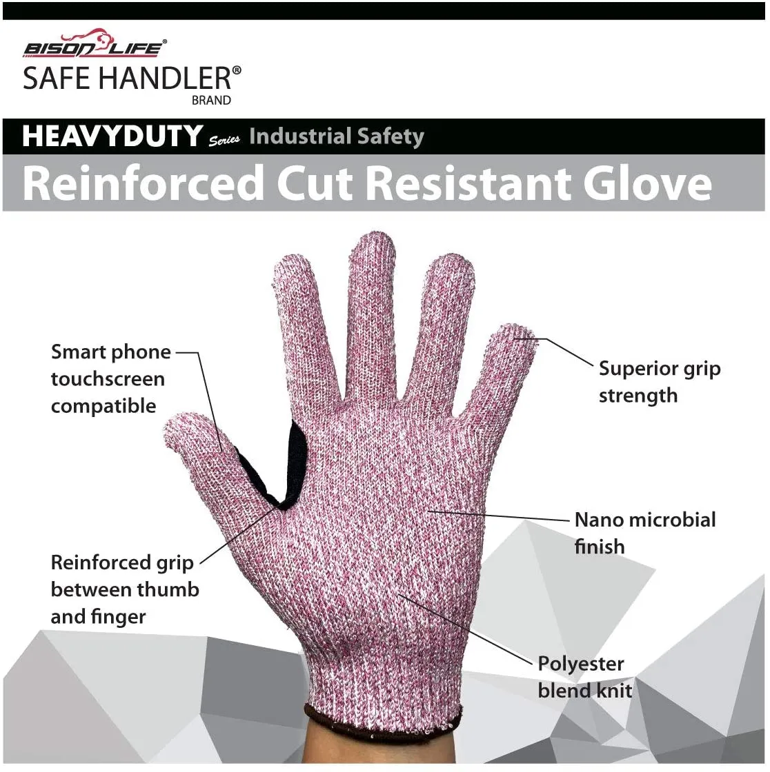 Level 5 Cut knit Gloves With Touchscreen Compatible - Bison Life