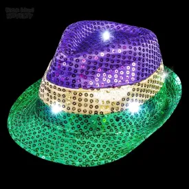 Light-up Led Mardi Gras Fedora