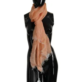 Malo Elegant Peach Linen Scarf