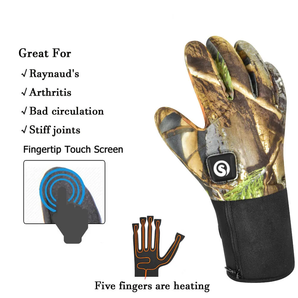 Medium Thickness Savior Heated Gloves For Hunting | Electric Camo Warming Gloves