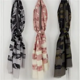 Mudpie Striped Camo Scarf