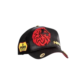 Red Monkey Unisex King Of The Ring Mesh Back Snapback Patch Hats Black Cap