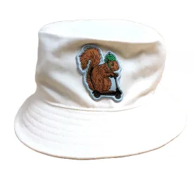 Squirrel On A Bird Bucket Hat - Ecru